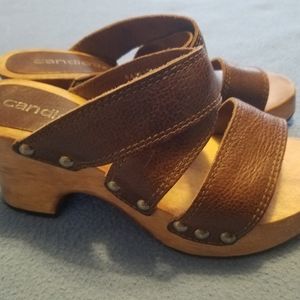 Candies wooden platform sandals